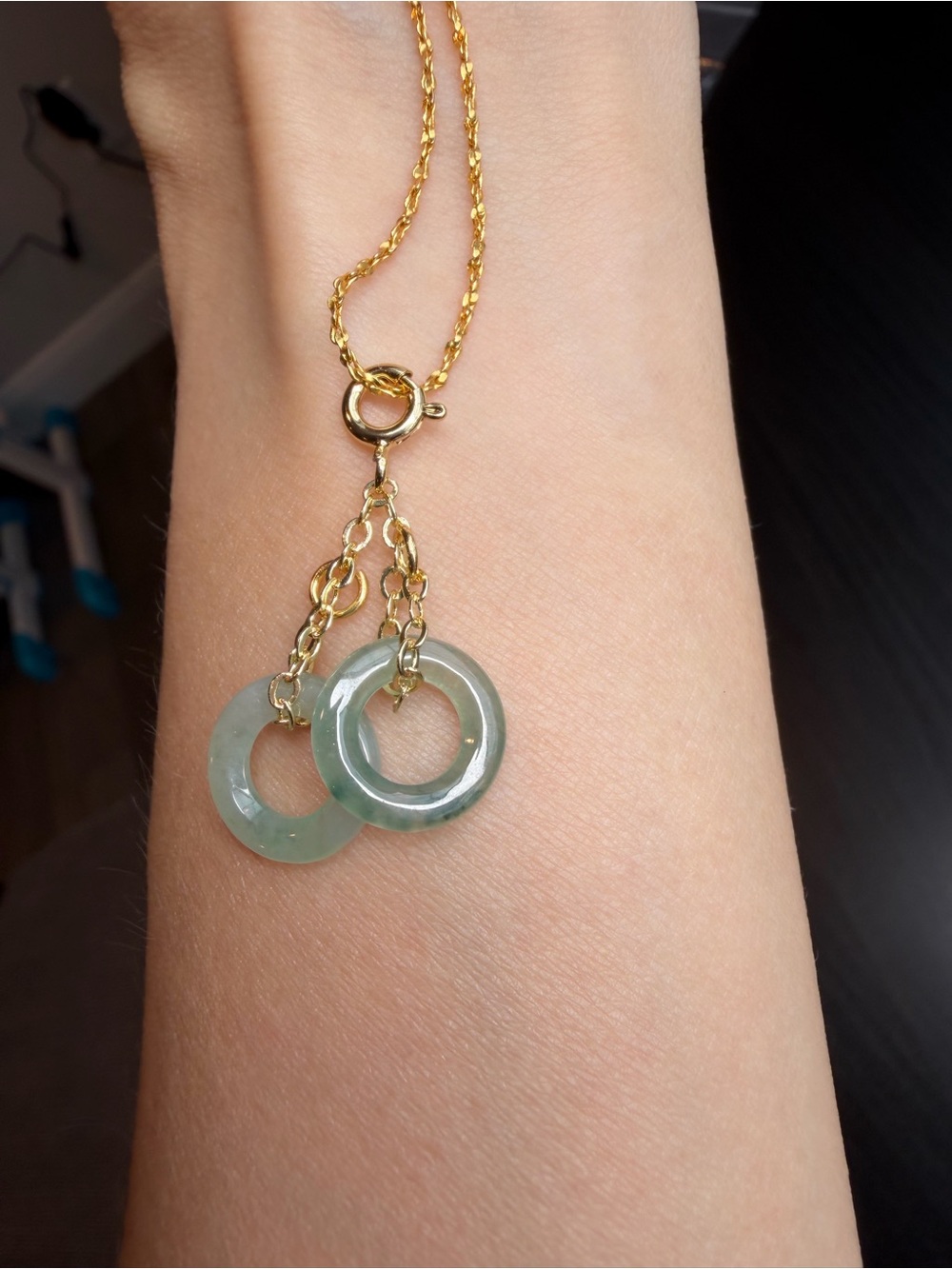 Handcrafted Natural Type A Burmese Icy Green Jadeite Donut Pendant&Dangle Charm